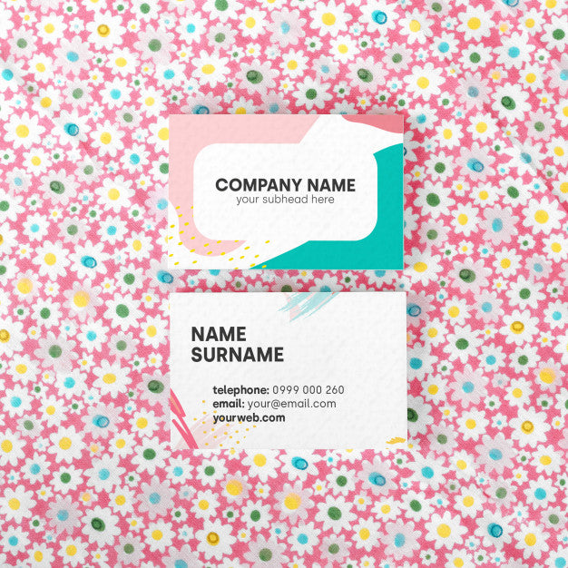 Free Colors Business Card Mock Up Psd