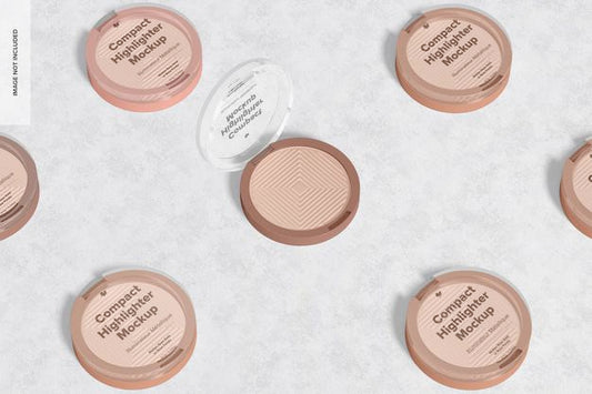 Free Compact Highlighter Packaging Set Mockup Psd