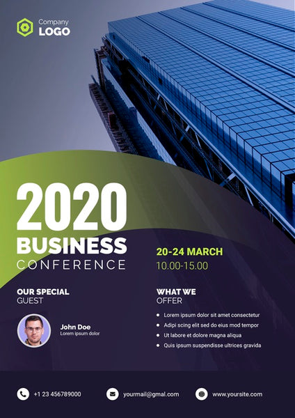 Free Company Poster Of 2020 Business Conference Psd