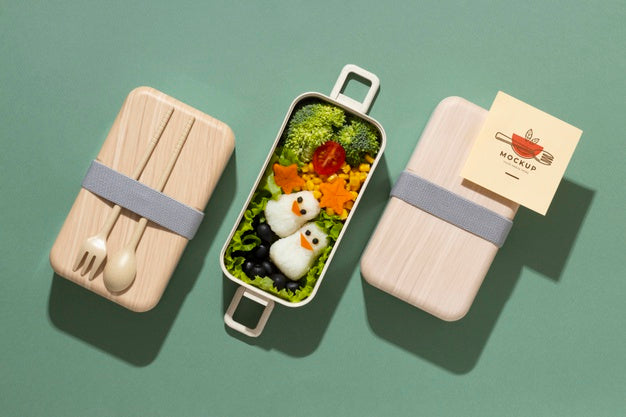 Bento Boxes Indesign Free Composition Of Bento Box With Mock-Up Card Psd – DreamBundles