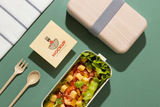 Bento Box Card Design Free Composition Of Bento Box With Mock-Up Card Psd – DreamBundles
