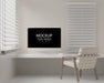Free Computer On Table In Work Space Mockup Psd