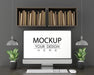 Free Computer On Table In Work Space Psd Mockup Psd