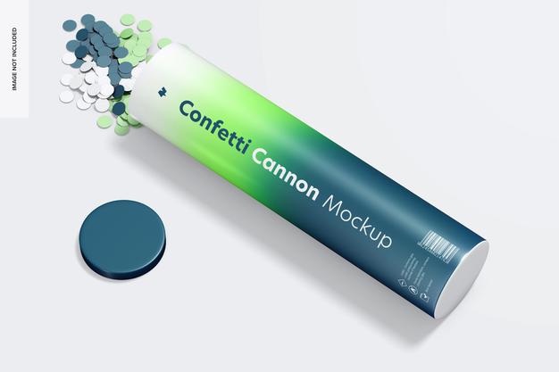 Free Confetti Cannon Mockup Psd