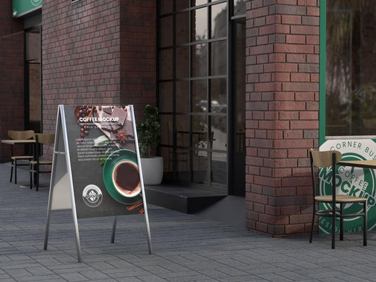 Free Corner Business Mock-Up For Coffee Shops Psd