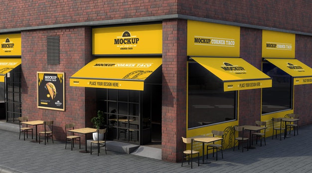 Free Corner Business Mock-Up For Tacos Psd