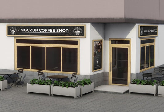 Free Corner Mock-Up Composition For Shop Outdoors Psd