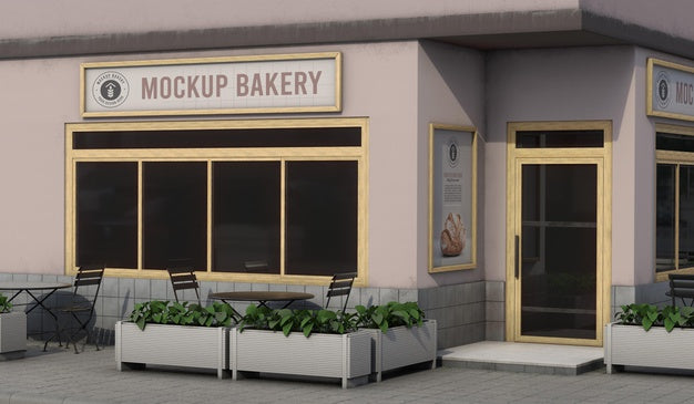 Free Corner Mock-Up Composition For Shop Psd