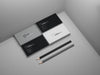 Free Corporate Business Card Mockup With Two Pencils Psd