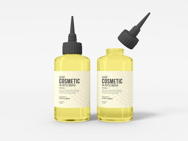 Free Cosmetic Glass Oil Bottle Mockup Psd