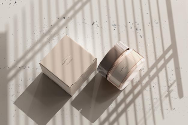 Free Cosmetic Jar And Box Mockup Psd