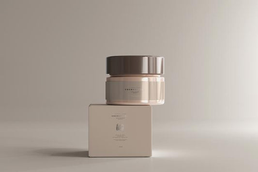Free Cosmetic Jar And Box Mockup Psd
