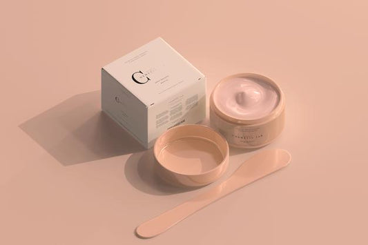 Free Cosmetic Jar And Box Mockup Psd