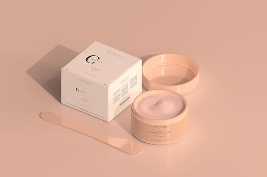 Free Cosmetic Jar And Box Mockup Psd