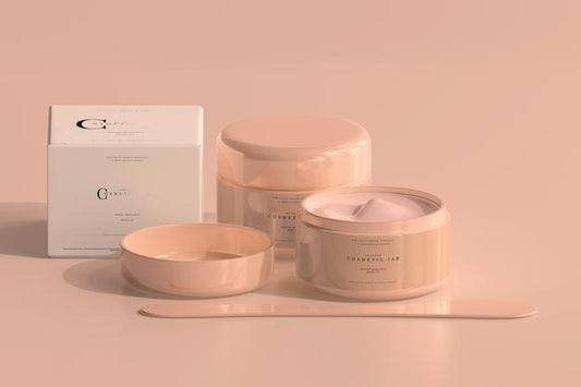 Free Cosmetic Jar And Box Mockup Psd