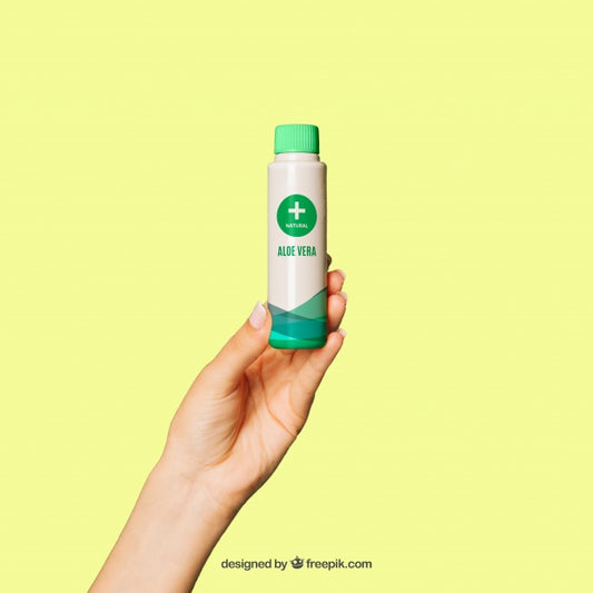 Free Cosmetic Product Mockup With Hand Psd