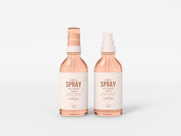 Free Cosmetic Spray Bottle Packaging Mockup Psd