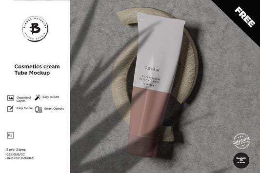 Free Cosmetic Tube Mockup