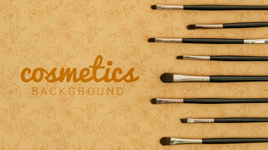 Free Cosmetics Background With Brushes Psd