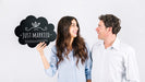 Free Couple Holding Speech Bubble Slate Psd