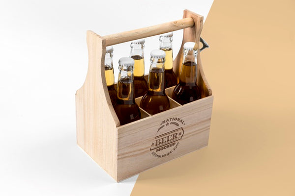 Free Craft Beer Arrangement Concept Mock-Up Psd