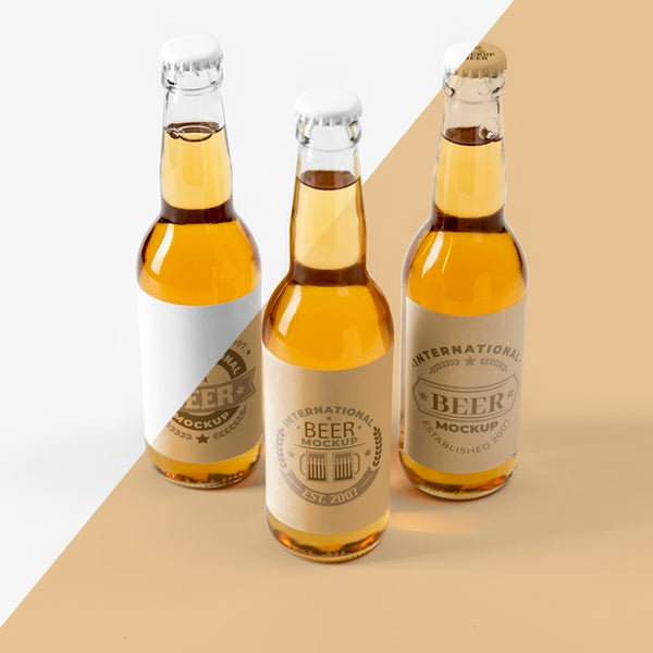 Free Craft Beer Arrangement Concept Mock-Up Psd