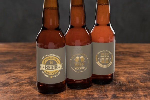 Free Craft Beer Arrangement Concept Mock-Up Psd