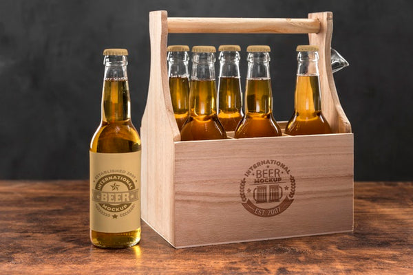 Free Craft Beer Arrangement Concept Mock-Up Psd