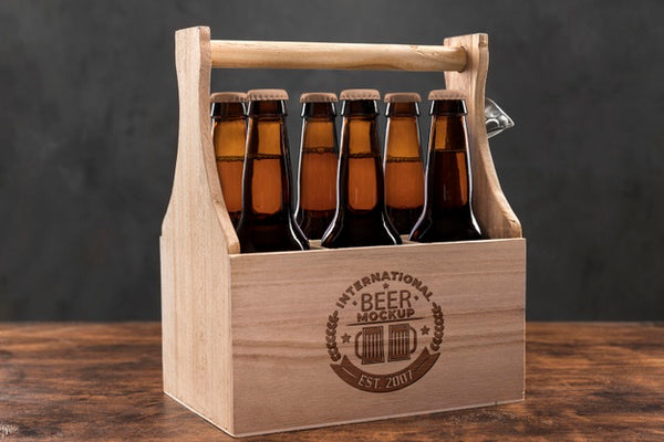 Free Craft Beer Arrangement Concept Mock-Up Psd