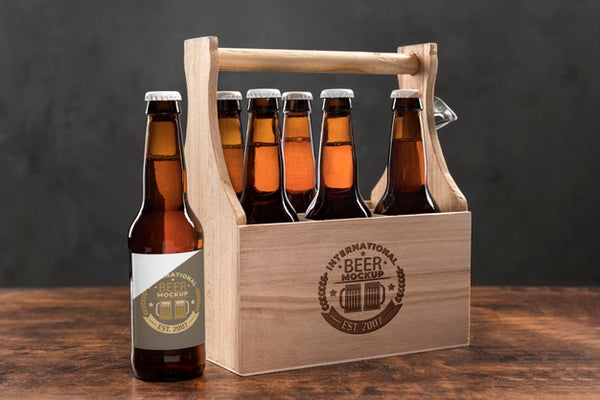 Free Craft Beer Arrangement Concept Mock-Up Psd