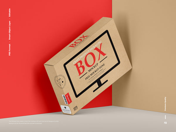 Free Craft Product Packaging Box Mockup