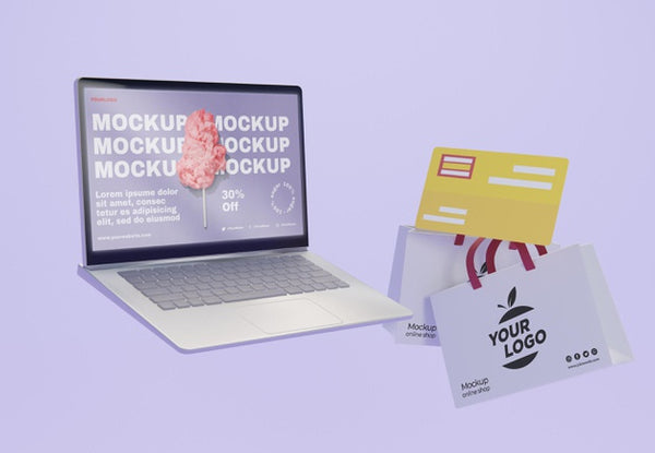 Free Creative Business Arrangement With Laptop Mock-Up Psd