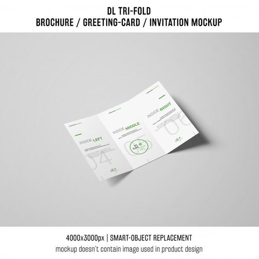 Free Creative Trifold Brochure Or Invitation Mockup Psd