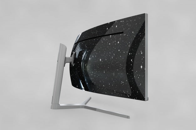 Free Curved Tv Mockup Psd