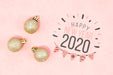 Free Cute Happy New Year 2020 Lettering ]N Pink Shades Psd
