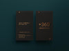 Free Dark Business Card Mockup With Luxury Gold Effect Psd