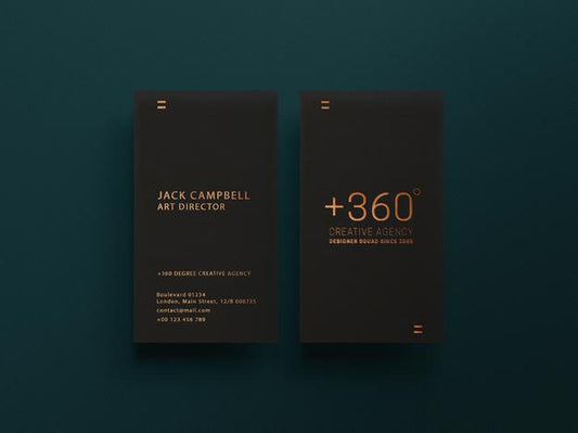Free Dark Business Card Mockup With Luxury Gold Effect Psd