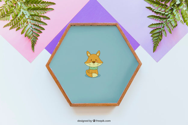 Free Decorative Botanical Mockup With Frame Psd