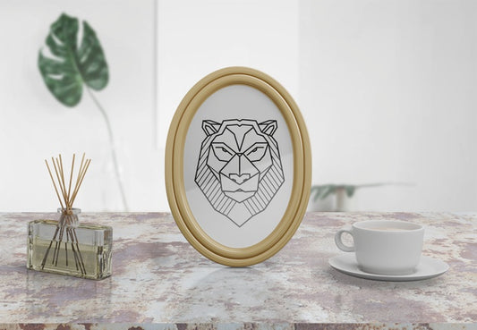 Free Decorative Frame Mockup On Table At Home Psd