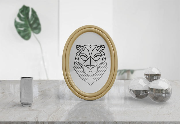 Free Decorative Frame Mockup On Table At Home Psd
