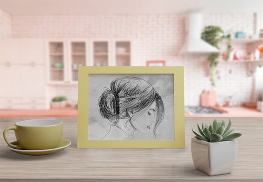 Free Decorative Frame Mockup On Table At Home Psd