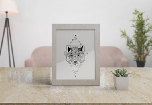 Free Decorative Frame Mockup On Table At Home Psd