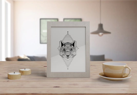 Free Decorative Frame Mockup On Table At Home Psd
