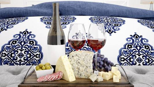 Free Delicious Cheese Assortment With Red Wine Mockup Psd