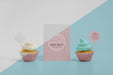 Free Delicious Cupcake Mockup Psd