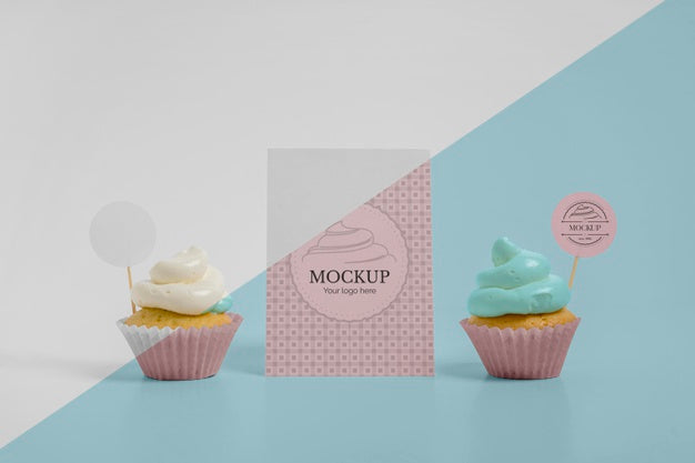 Free Delicious Cupcake Mockup Psd