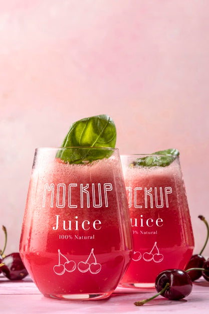 Free Delicious Detox Juice Concept Mock-Up Psd