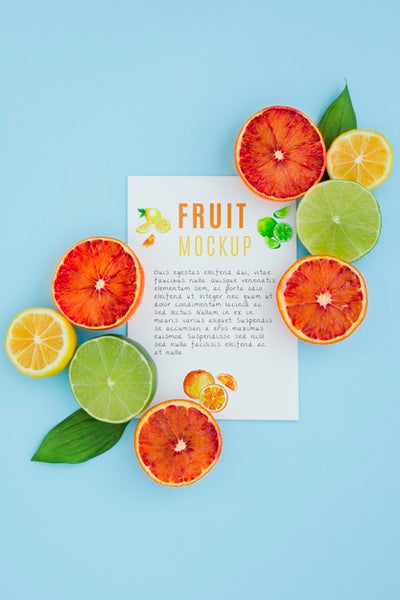 Free Delicious Fruit Concept Mock-Up Psd
