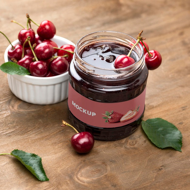 Free Delicious Homemade Preserves Concept Mock-Up Psd