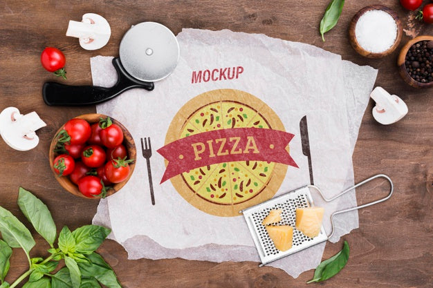 Free Delicious Pizza Concept Mock-Up Psd